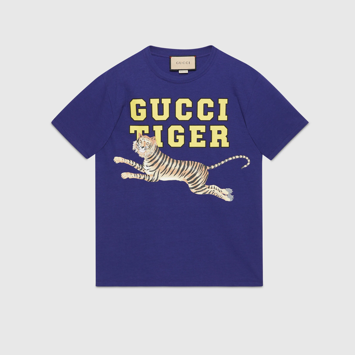 유럽직배송 구찌 GUCCI Gucci - Gucci Tiger cotton T-shirt 548334XJD3V4684