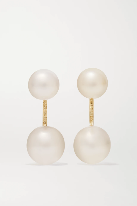 유럽직배송 MATEO 14-karat gold pearl earrings 25458910981697017