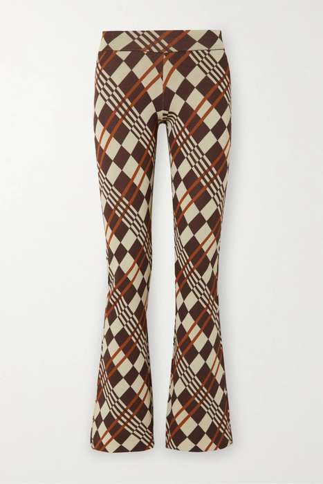 유럽직배송 도도바오르 팬츠 DODO BAR OR Lola checked jacquard-knit flared pants 29419655931995566