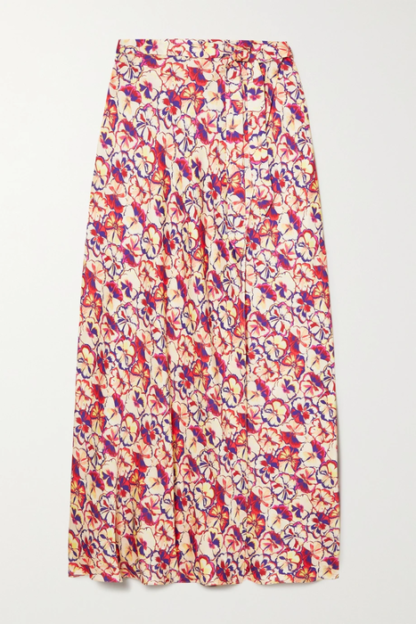 유럽직배송 파코라반 스커트 PACO RABANNE Belted floral-print crepe de chine maxi skirt 33258524072864282