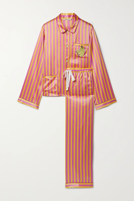 유럽직배송 모간레인 MORGAN LANE Ruthie Chantal embroidered satin pajama set 25185454456057360