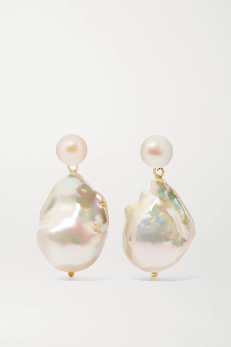 유럽직배송 MATEO Duality 14-karat gold pearl earrings 25458910981698019