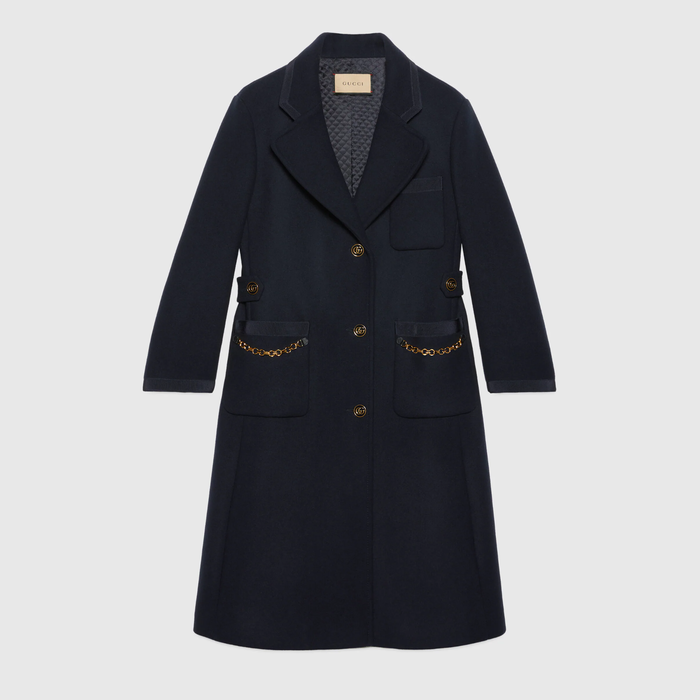 유럽직배송 구찌 코트 GUCCI Wool coat with GG chains 669525Z8ARD4433