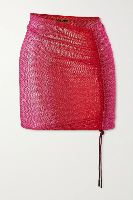 유럽직배송 미쏘니 미니스커트 MISSONI Mare ruched metallic crochet-knit mini skirt 25185454455647130