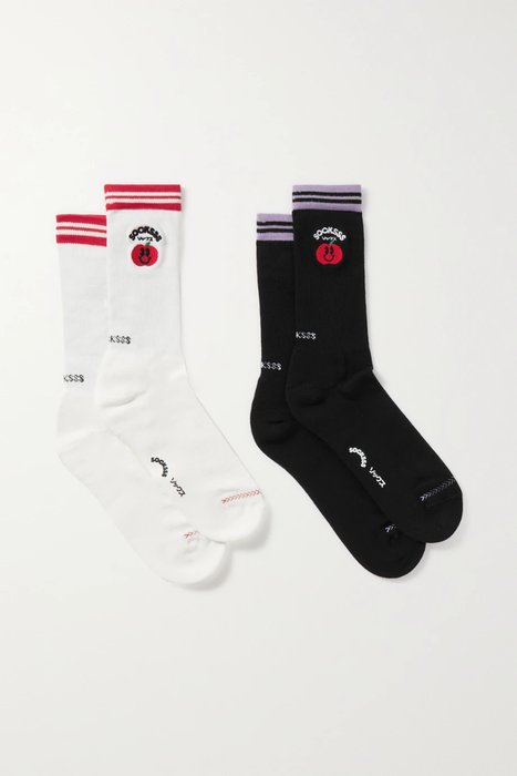 유럽직배송 SOCKSSS Little League + Old Danish set of two embroidered organic cotton-blend socks 25185454457118752
