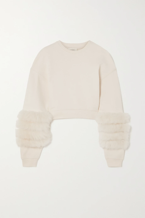 유럽직배송 LAPOINTE Shearling-trimmed organic cotton-jersey sweatshirt 25185454456076570