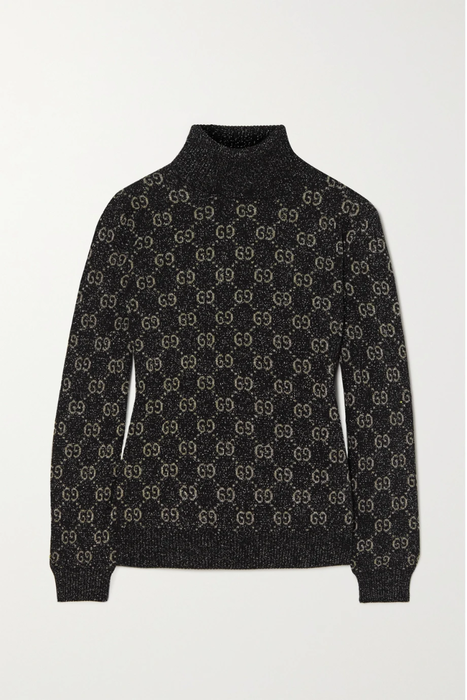 유럽직배송 구찌 스웨터 GUCCI GG metallic intarsia-knit cotton-blend turtleneck sweater 29419655932642487