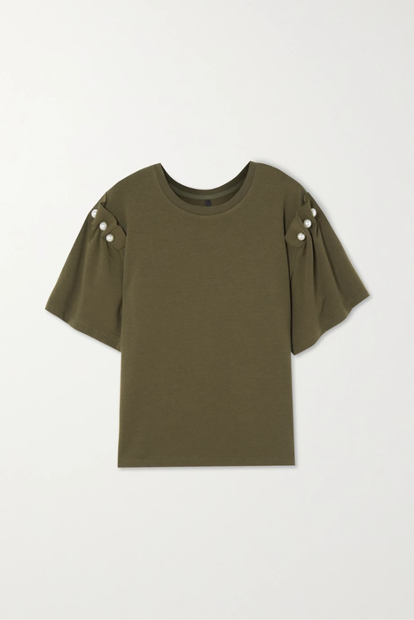 유럽직배송 마더오브펄 티셔츠 MOTHER OF PEARL + NET SUSTAIN embellished stretch TENCEL Lyocell and organic cotton-blend jersey T-shirt 25185454455877123