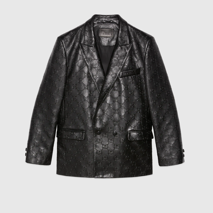 유럽직배송 구찌 GUCCI Gucci GG leather jacket 669069XNAPN1000