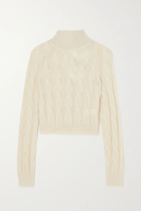 유럽직배송 파코라반 PACO RABANNE Cropped embellished cable-knit wool turtleneck sweater 11452292646926765