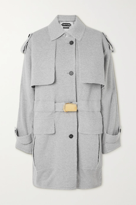 유럽직배송 톰포드 트렌치코트 TOM FORD Belted frayed cotton-jersey trench coat 23841192565696235