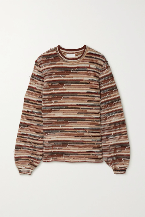 유럽직배송 끌로에 스웨터 CHLOÉ Frayed striped cashmere and wool-blend sweater 33258524072105105