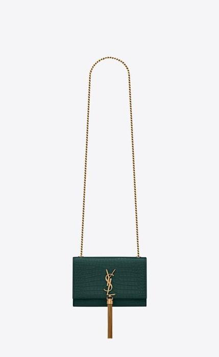 유럽직배송 입생로랑 SAINT LAURENT kate small chain bag with tassel in shiny crocodile-embossed leather 474366DND0W4417