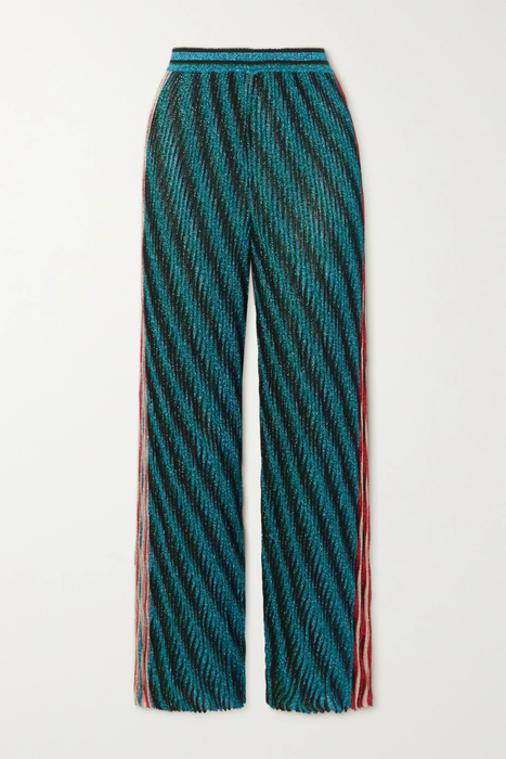 유럽직배송 미쏘니 팬츠 MISSONI Metallic striped crochet-knit wide-leg pants 25185454456045599