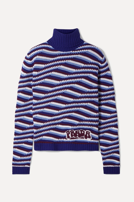 유럽직배송 프라다 PRADA Intarsia cashmere turtleneck sweater 1890828707375664
