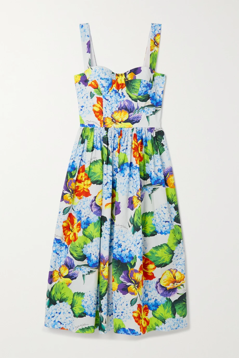 유럽직배송 돌체앤가바나 원피스 DOLCE &amp; GABBANA Floral-print cotton-poplin midi dress 25185454455964117