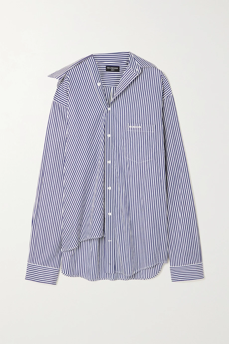 유럽직배송 발렌시아가 셔츠 BALENCIAGA Oversized asymmetric striped cotton shirt 38063312418569775