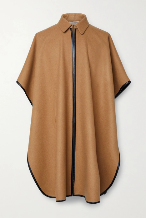 유럽직배송 생로랑 SAINT LAURENT Leather-trimmed cashmere and wool-blend felt cape 38063312419831349