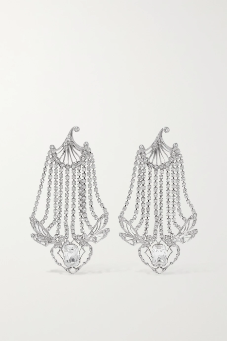 유럽직배송 파코라반 PACO RABANNE Silver-tone crystal earrings 17957409490769250