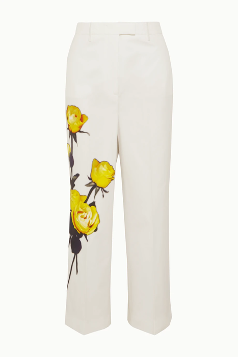 유럽직배송 프라다 PRADA Floral-print cotton-poplin straight-leg pants 9679066509330081