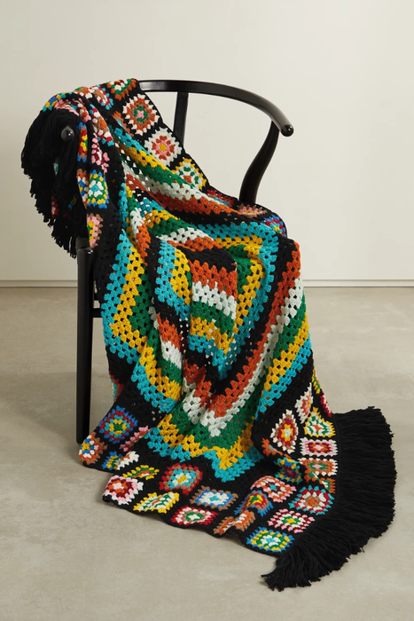 유럽직배송 알라누이 ALANUI Positive Vibes crocheted wool blanket 25185454456532175