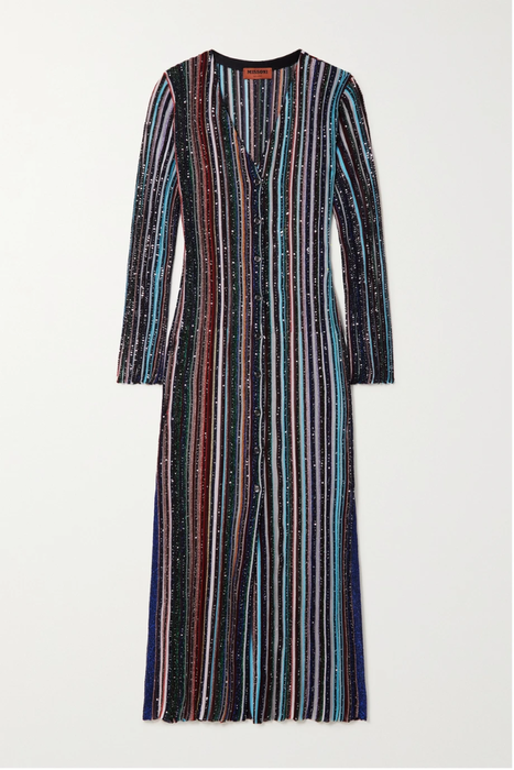 유럽직배송 미쏘니 가디건 MISSONI Sequin-embellished striped crochet-knit cardigan 25185454456045591