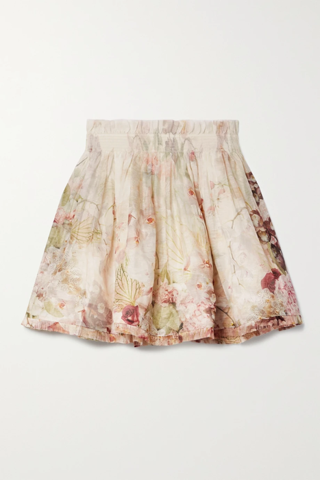 유럽직배송 짐머만 미니스커트 ZIMMERMANN Dancer Flip pleated floral-print linen and silk-blend mini skirt 33258524072874854