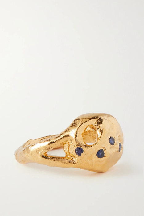 유럽직배송 알리기에리 반지 ALIGHIERI The Sapphire&#039;s Path gold-plated sapphire ring 30629810020415403