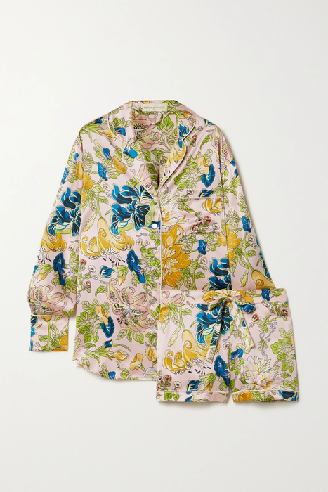 유럽직배송 올리비아본할 파자마 세트 OLIVIA VON HALLE Alba printed silk-satin pajama set 34344356237160043
