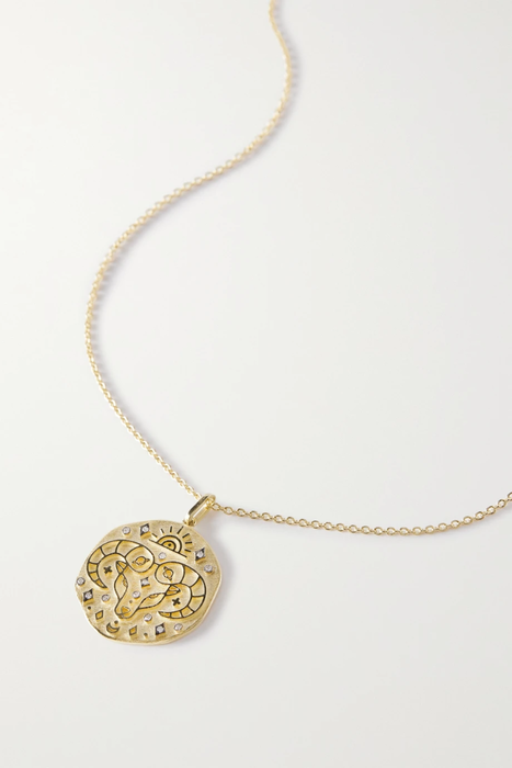 유럽직배송 CHARMS COMPANY Zodiac Virgo 14-karat gold, sapphire and diamond necklace 28941591747010154