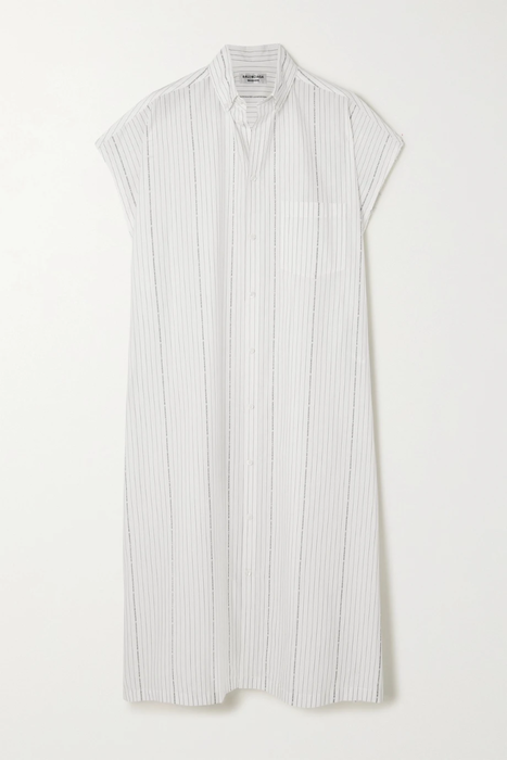 유럽직배송 발렌시아가 셔츠원피스 BALENCIAGA Frayed printed striped cotton-poplin shirt dress 38063312418576010