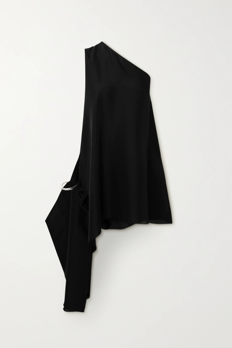 유럽직배송 알라이아 ALAÏA One-shoulder draped embellished silk-georgette dress 31840166391939407