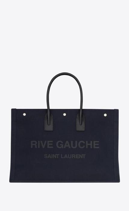 유럽직배송 입생로랑 SAINT LAURENT rive gauche large tote bag in printed canvas and leather 50941596N9E4164