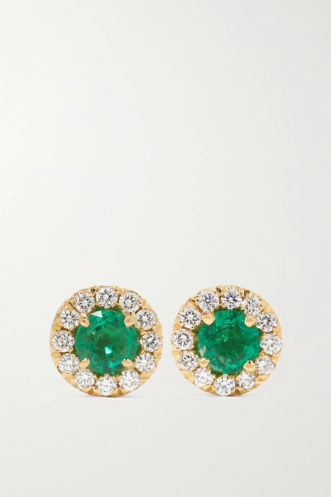 유럽직배송 수잔케일런 귀걸이 SUZANNE KALAN 18-karat gold, emerald and diamond earrings 23841192565724552