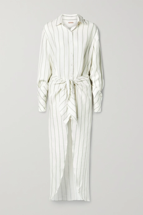 유럽직배송 요한나오르티츠 셔츠원피스 JOHANNA ORTIZ + NET SUSTAIN Perfume Del Mar layered striped organic linen shirt dress 29419655932018046