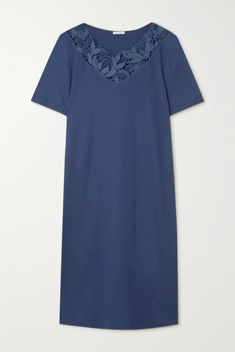 유럽직배송 한로 HANRO + NET SUSTAIN Felice embroidered mercerized cotton nightdress 29419655932401148