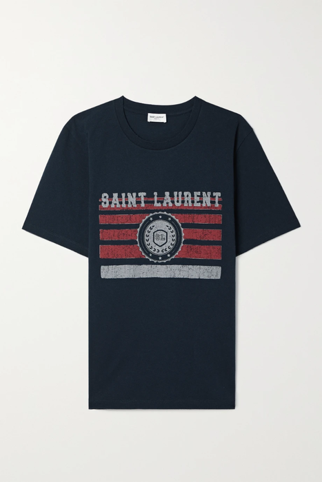 유럽직배송 생로랑 티셔츠 SAINT LAURENT Printed cotton-jersey T-shirt 38063312419812443