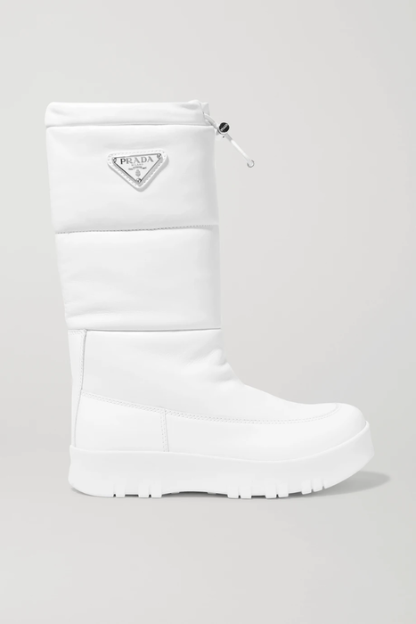 유럽직배송 프라다 PRADA Logo-appliquéd quilted leather snow boots 9679066509329935