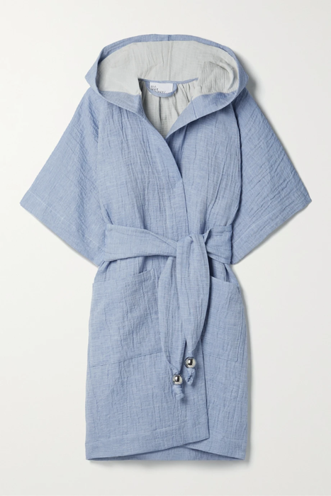 유럽직배송 리사마리페르난데즈 LISA MARIE FERNANDEZ Hooded belted cotton and linen-blend robe 27086482324427295