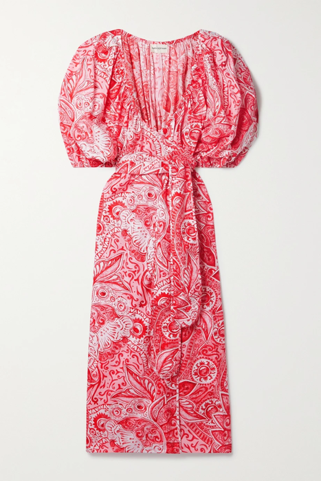 유럽직배송 마라호프만 원피스 MARA HOFFMAN Fila printed organic cotton-voile midi wrap dress 24772899113580690