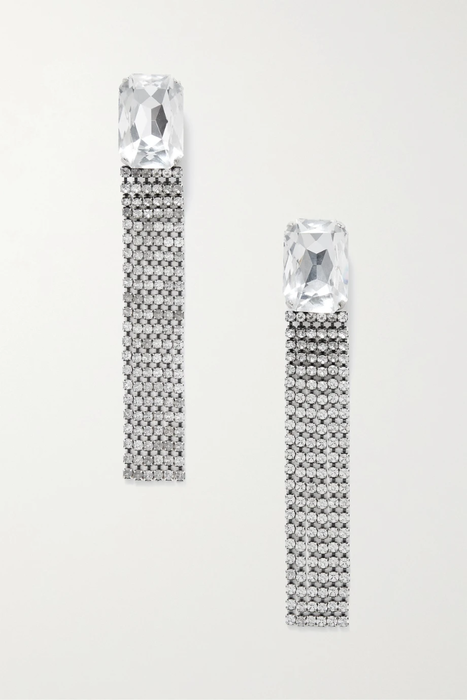 유럽직배송 생로랑 SAINT LAURENT Silver-tone crystal clip earrings 38063312419878801