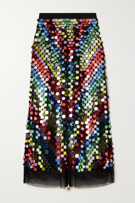 유럽직배송 구찌 스커트 GUCCI Aria embellished tulle and lace midi skirt 29419655932642764