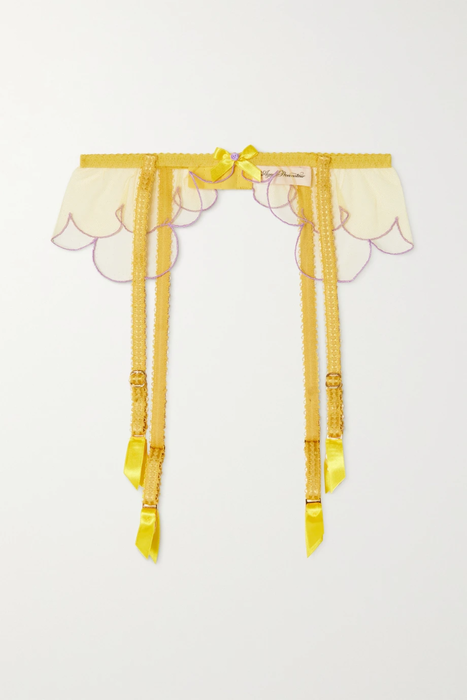 유럽직배송 아장프로보카퇴르 AGENT PROVOCATEUR Lorna bow-embellished embroidered tulle suspender belt 28941591746686376