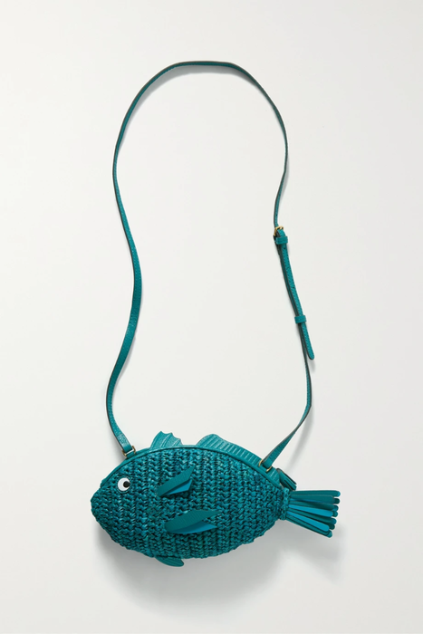 유럽직배송 안야힌드마치 숄더백 ANYA HINDMARCH Fish leather-trimmed raffia shoulder bag 27086482324490867