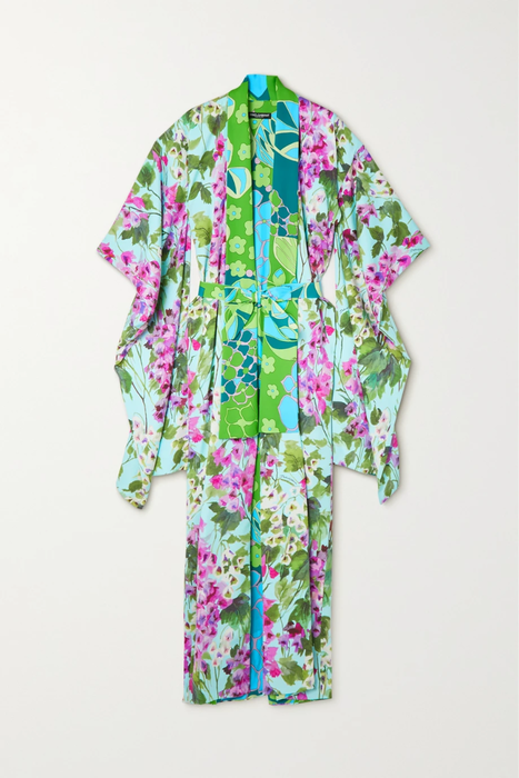 유럽직배송 돌체앤가바나 DOLCE &amp; GABBANA Belted floral-print stretch-silk charmeuse kaftan 25185454456061675
