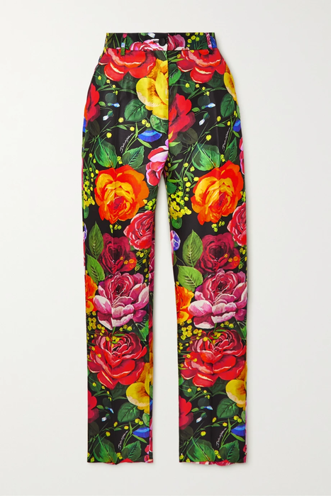 유럽직배송 돌체앤가바나 팬츠 DOLCE &amp; GABBANA Cropped floral-print mikado-silk pants 25185454455975913