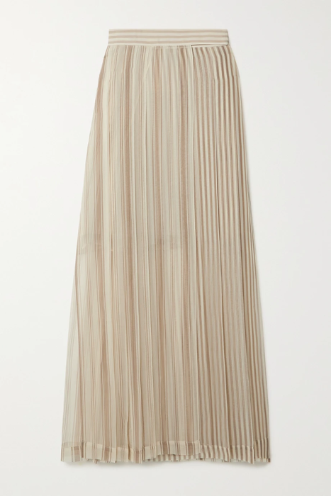 유럽직배송 브루넬로쿠치넬리 스커트 BRUNELLO CUCINELLI Striped silk-georgette wrap-effect maxi skirt 29419655932426406