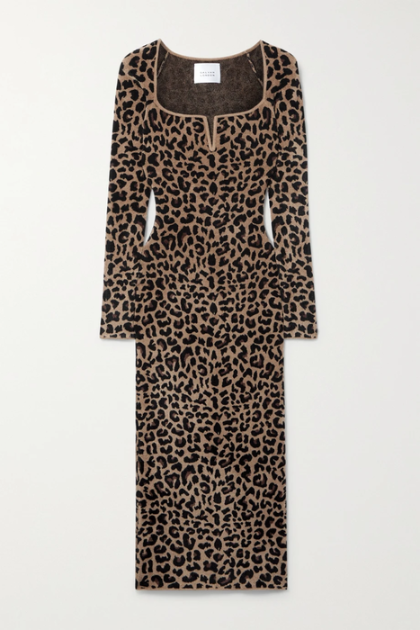 유럽직배송 갈방 원피스 GALVAN Freya leopard jacquard-knit midi dress 24772899113333118