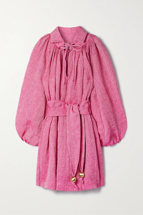 유럽직배송 리사마리페르난데즈 미니원피스 LISA MARIE FERNANDEZ Poet belted linen-blend gauze mini dress 27086482324427302