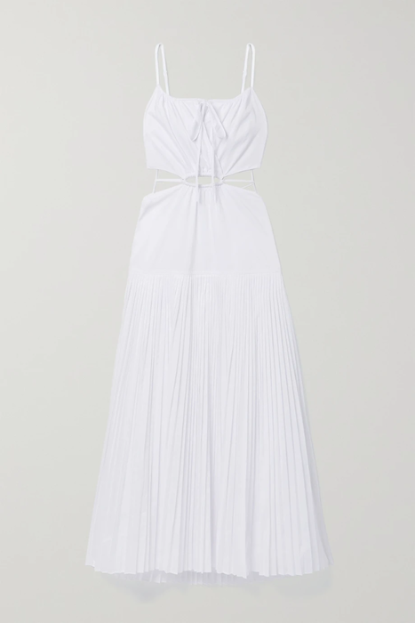 유럽직배송 조나단심카이 원피스 JONATHAN SIMKHAI Rem cutout pleated cotton-blend poplin maxi dress 33258524072822277